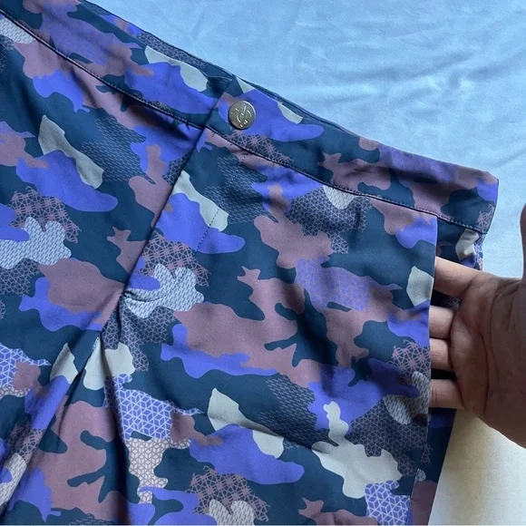 ARGYLE GRANT purple navy blue camo swim trunks